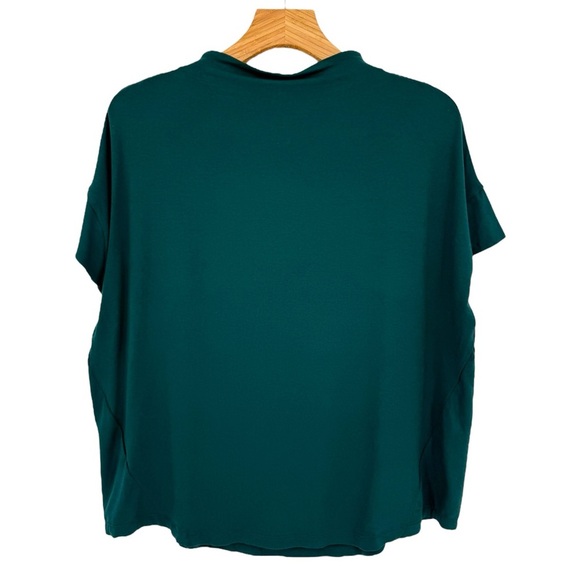 Universal Standard Petra Liquid Jersey Top Dolman High Neck Forest Green 3XS - Picture 4 of 14